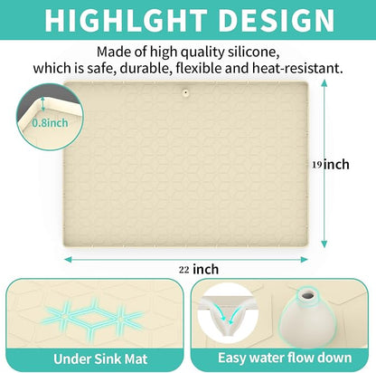 Under Sink Mat, Silicone Waterproof Under Sink Liner, Sink Cabinet Organizer - Image 3