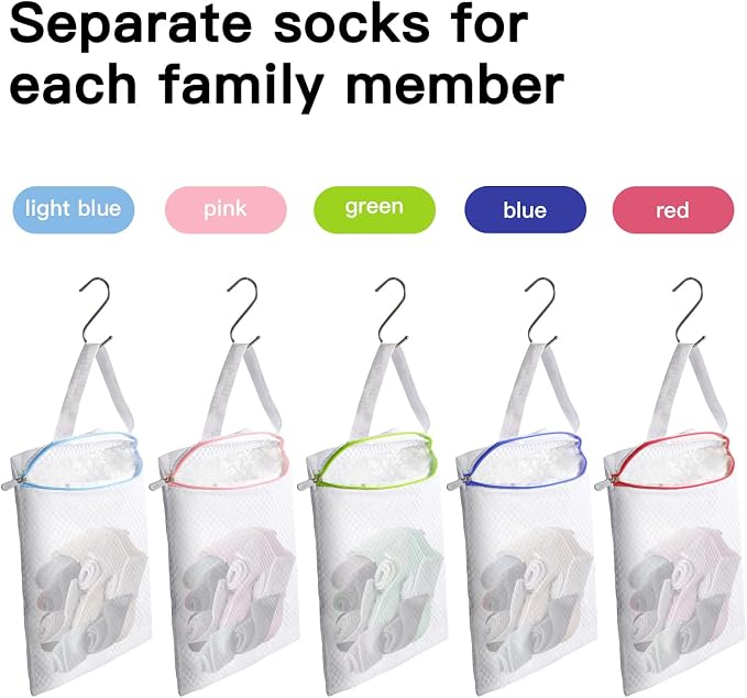 5 PACK Hanging Mesh Laundry Bags - Image 3