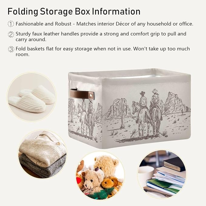 ZAZYXTJ Western Cowboy Storage Basket - Image 5