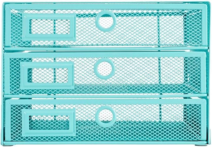 Annova Desk Organizer Wire Mesh 3 Tier Sliding Drawers Paper - Image 6