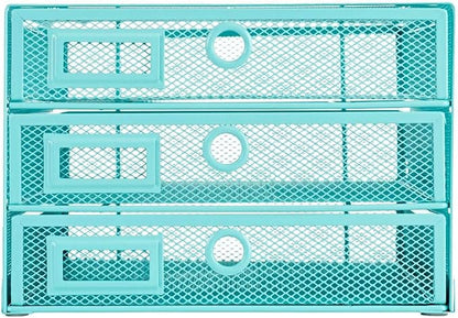 Annova Desk Organizer Wire Mesh 3 Tier Sliding Drawers Paper - Image 6
