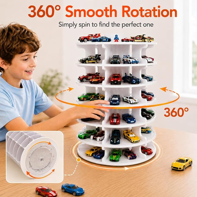 Krafetto 84-Slot Rotating Toy Car Display Tower - Image 2