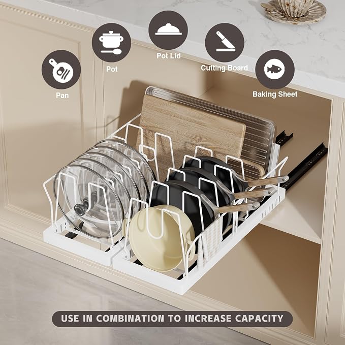 2 Pack Pots and Pans Organizer Under Cabinet - Image 2