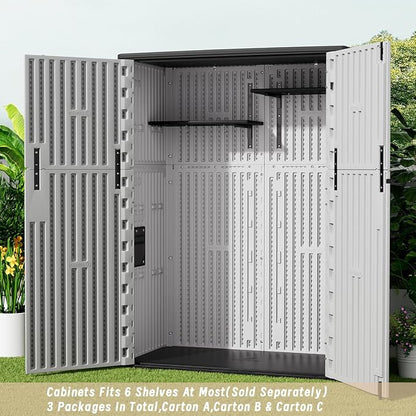 KINYING Outdoor Vertical Storage Shed, 57 Cu.ft Outdoor Storage Cabinet - Image 7