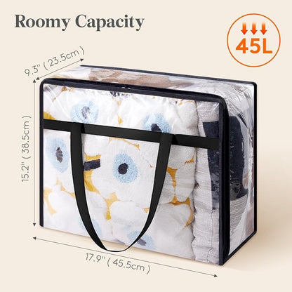 Lifewit 4 Pack Clear Clothes Storage Bags, 45L Plastic Blanket Storage Bag - Image 4