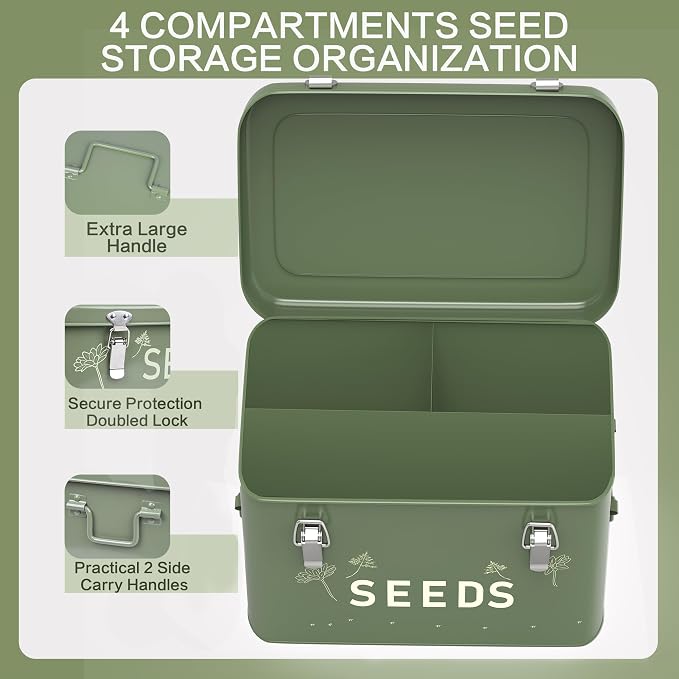 Orionstar Seed Storage Organizer, Metal Seed Saving Box - Image 4