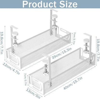 Cable Management, 2 Pack Cable Management Under Desk No Drill, Metal Cord - Image 2
