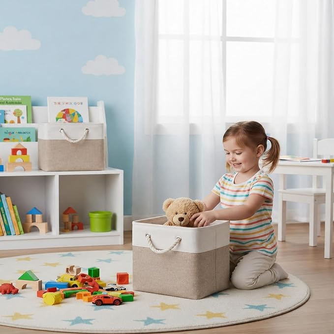 Cube Storage Bins, Collapsible Fabric Storage Cubes Bins, 11 Inch Cube Storage - Image 5