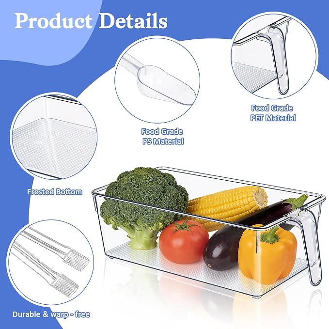 Clear Ice Bucket for Freezer, Ice Cube Storage Bin - Image 3