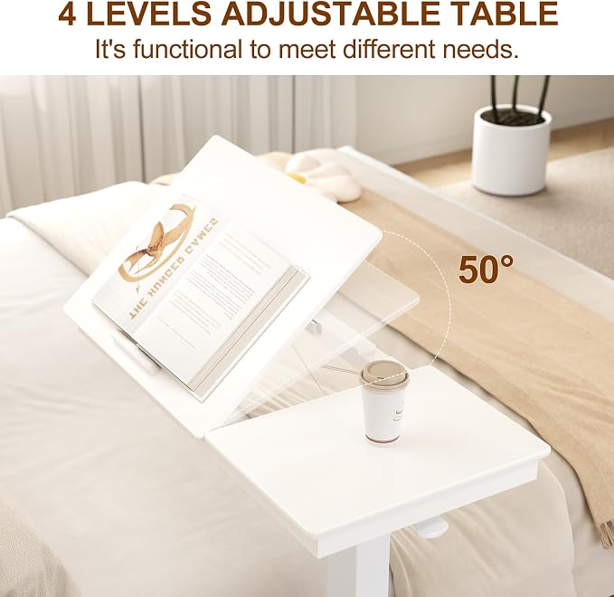 Solid Wood Overbed Bedside Table - Image 5