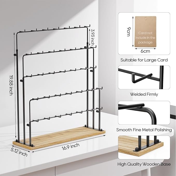 ORLESS 2 Pcs Jewelry Display for Vendors, Earring Display Stand for Selling - Image 6
