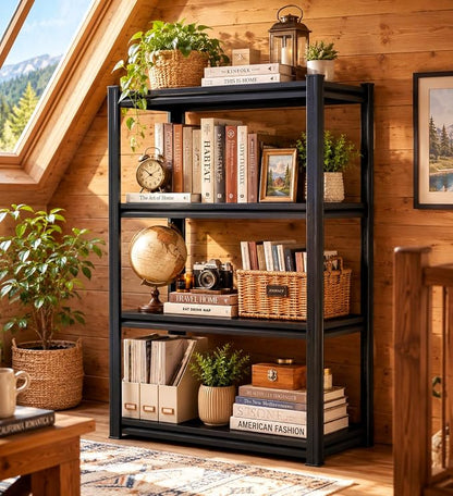 Heavy Duty Metal Bookshelf Adjustable Storage Shelving Unit by PRESTELION