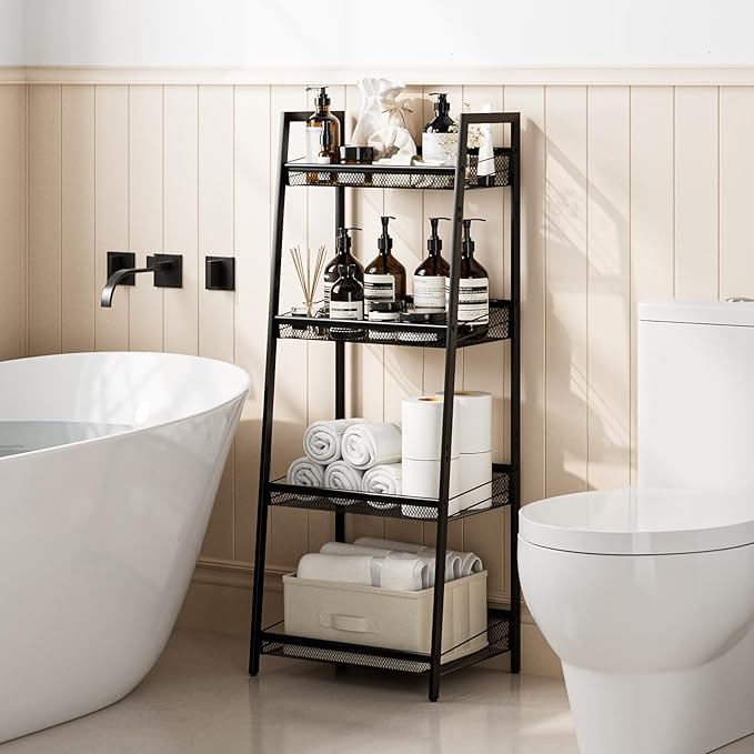 Masupu 4 Tier Bathroom Shelf, Bathroom Organizer and Storage - Image 6