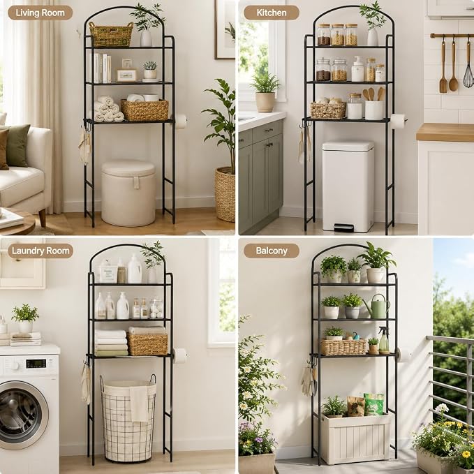 3 Tier Over The Toilet Storage Rack, Bathroom Organizer | Toilet Storage - Image 7