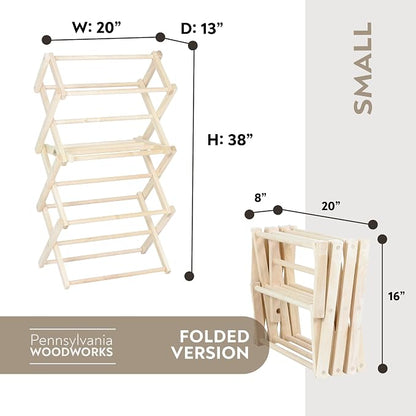 Pennsylvania Woodworks Clothes Drying Rack: Solid Maple Hard Wood Laundry Rack - Image 3