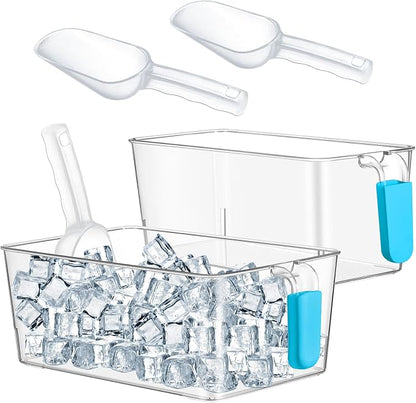 Havawish Ice Storage Bin and Flexible Scoop Set Plastic Freezer Bin by Havawish