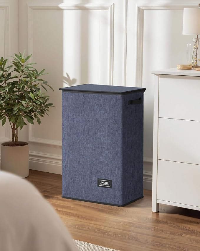 SOLEDI Laundry Hamper with Lid 90L Large & Tall Collapsible Laundry Basket - Image 7