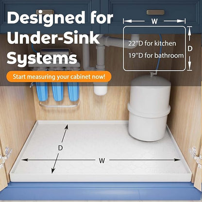 Jin&Bao Waterproof Under Sink Mat 34" x 22", Thick Silicone Mat Cabinet - Image 2