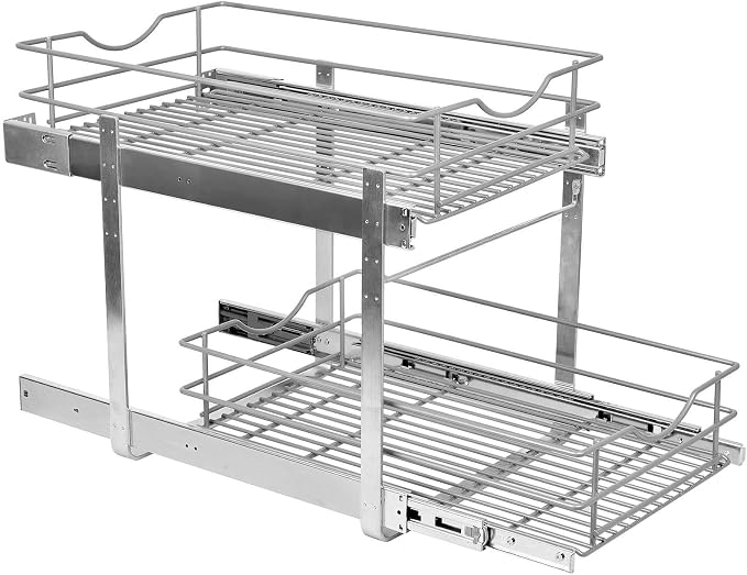 2 Tier Pull Out Cabinet Organizer, Soft Close Slide Out Drawer - Image 9