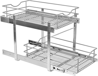 2 Tier Pull Out Cabinet Organizer, Soft Close Slide Out Drawer - Image 9