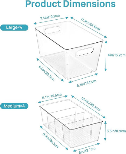 Vtopmart 8 Pack Clear Storage Bins Set - Image 2
