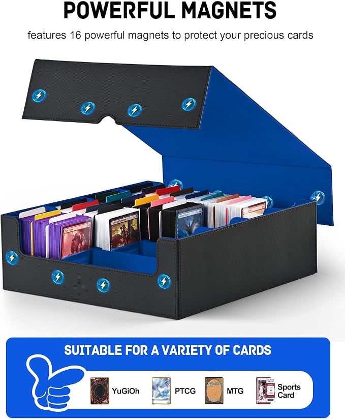 ZLCA Card Storage Box for MTG PTCG, Commander Deck Box Holds 3200+ Cards - Image 5