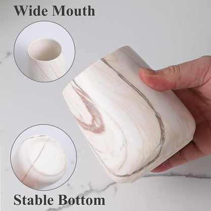 Marble Brown Toothbrush Holder for Bathroom - Image 2
