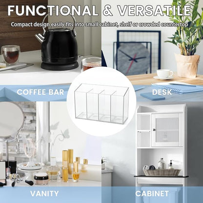 Acrylic Desk Organizer with Removable Dividers 4 Compartments - Image 7