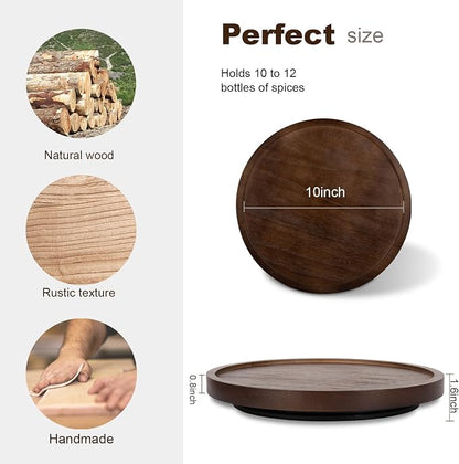 Wood Lazy Susan Organizer Kitchen Turntable - Image 6