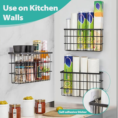 Sinnsally 3 Pack Cabinet Door Organizer, Self Adhesive Lid Organizers Inside - Image 4