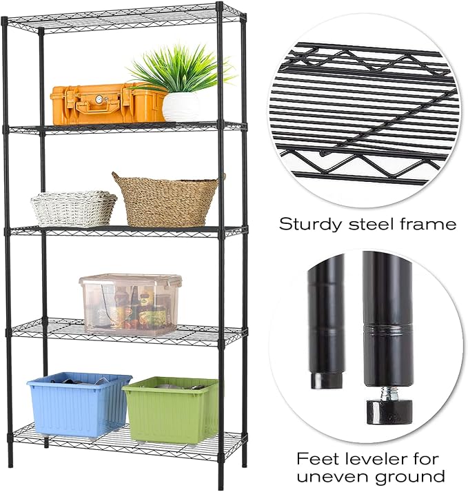 NChanmar 5-Tier Wire Shelving Unit Storage Shelves Metal Shelves Heavy Duty - Image 4