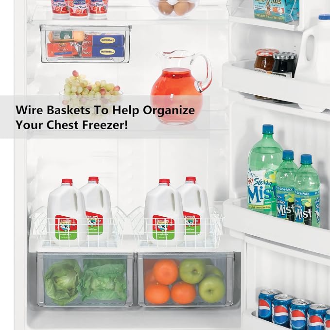 4 Pack Deep Freezer Organizer Bins Stackable Wire Basket - Image 6