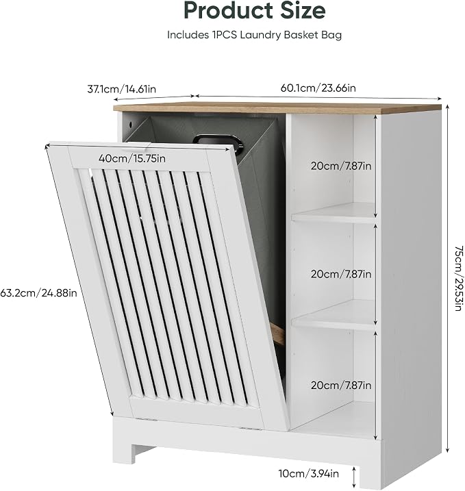 Tilt Out Laundry Hamper Cabinet - Image 3