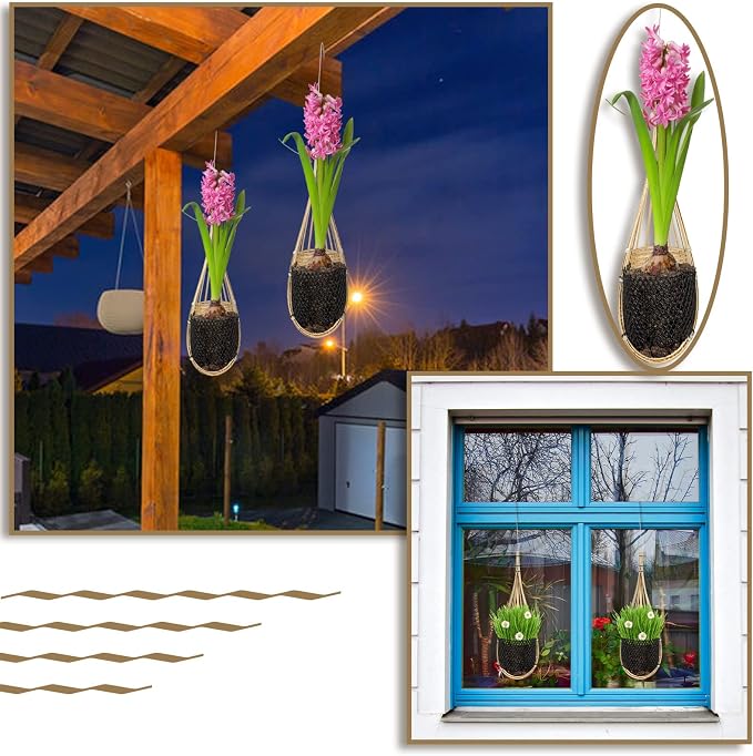Yookeer 2 Pack Hanging Orchid Planter 4 Inch Thai Bamboo Hanging Orchid Basket - Image 6