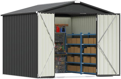 Patiowell 8x8 FT Outdoor Storage Shed, Garden Tool Storage Sheds - Image 6