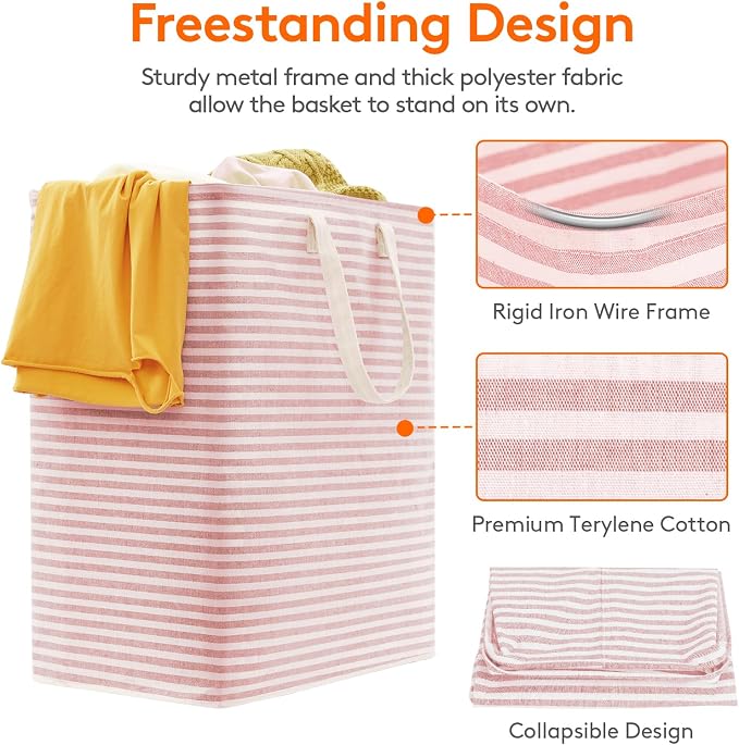 Lifewit 2 Pack Laundry Basket 100L Each, Collapsible Clothes Hamper - Image 2