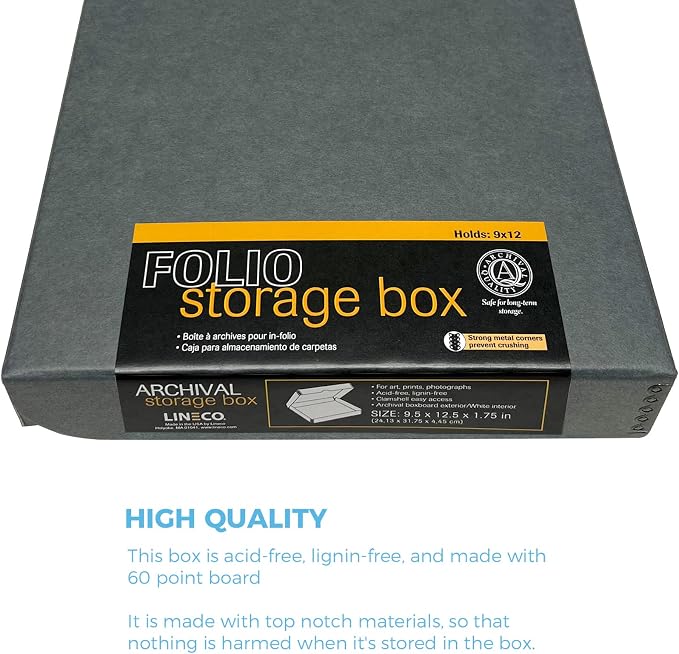 Lineco Clamshell Archival Storage Box, 9.5x12.5x1.75 Inch, Organize and Store - Image 5