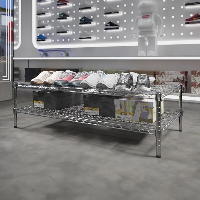 24" Deep x 48" Wide x 14" Height Wire Shelving Kit | 2-Tier | NSF Commercial - Image 2