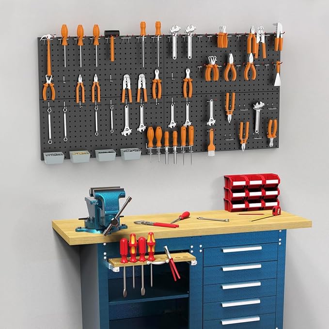WALMANN Metal Pegboard Panels for Wall Tools Storage Pegboard for Garage - Image 2