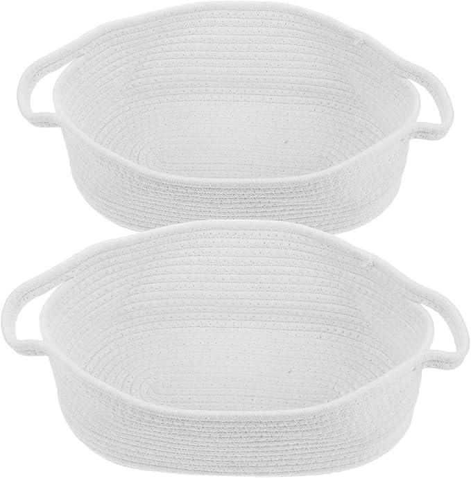 BESPORTBLE 2pcs Small Woven Cotton Rope Baskets by BESPORTBLE