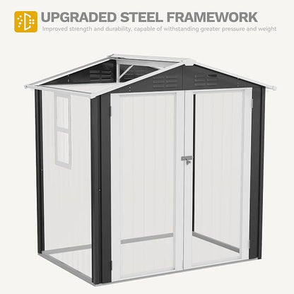 DWVO 6x4ft Metal Outdoor Storage Shed - Image 7
