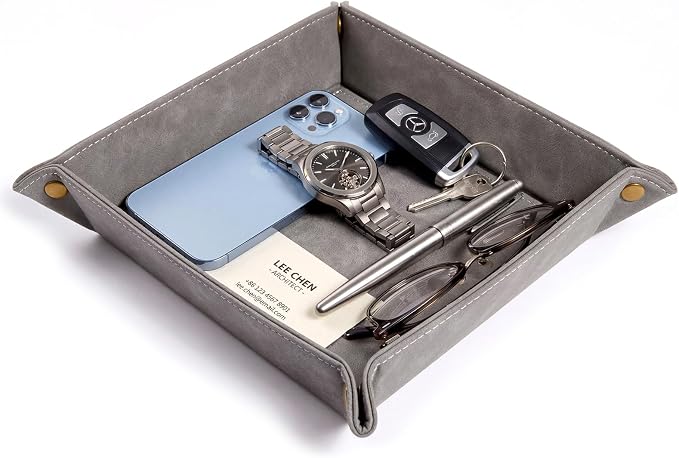 CoBak Leather Valet Tray, Premium PU Leather Catch-All Tray by PopulartabletcasebrandWegivepeoplethebestdesignofprotectingvariouselectronicdevices