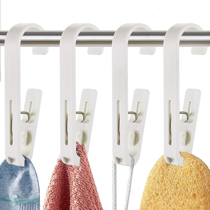Laundry Hooks with Clips Hanger Closet Organizer Clamps Socks Boot Bras Towels by XoYoZo