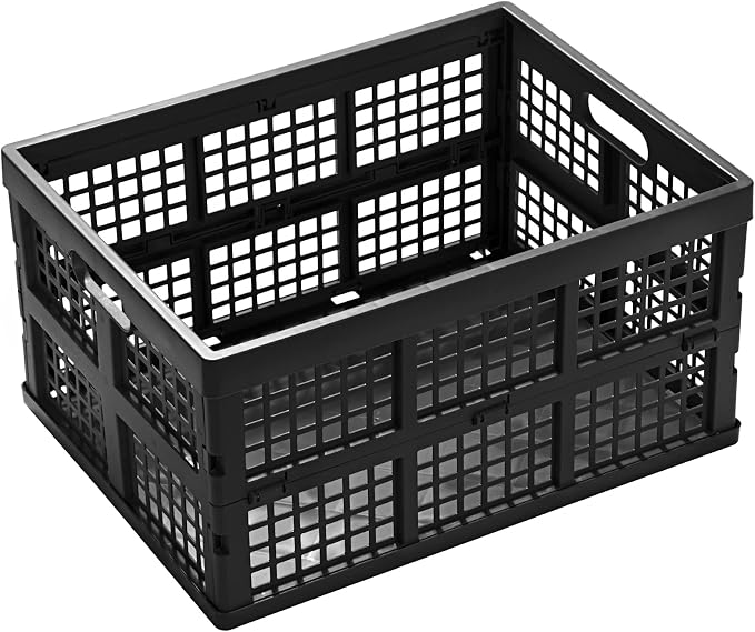 Eslite 34L Large Plastic Folding Storage Crates, Collapsible Crates - Image 2