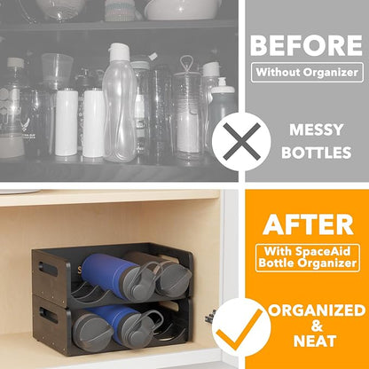 SpaceAid Bamboo Water Bottle Organizer - Image 2