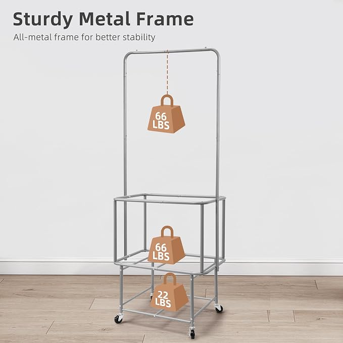 STORAGE MANIAC Rolling Laundry Cart - Image 3