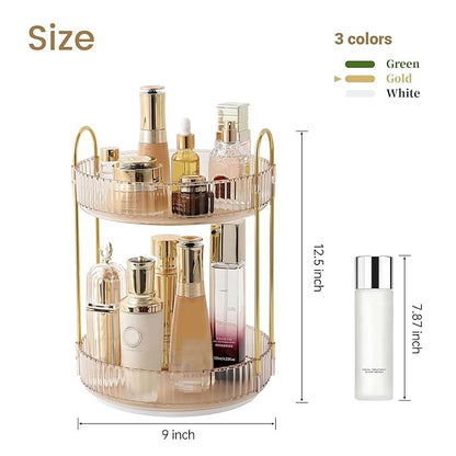 Rotating Makeup Organizer for Vanity 2 Tier - Image 3