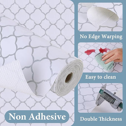 Shelf Liners for Kitchen Cabinets 12in x 30FT Non Adhesive Drawer Liner Silver - Image 3