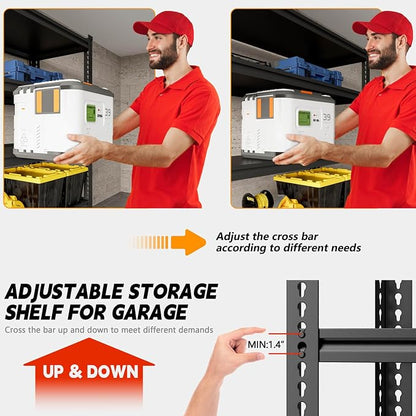 Heavy Duty Garage Shelving Unit 3000LBS, Adjustable 5-Tier Storage Rack - Image 7