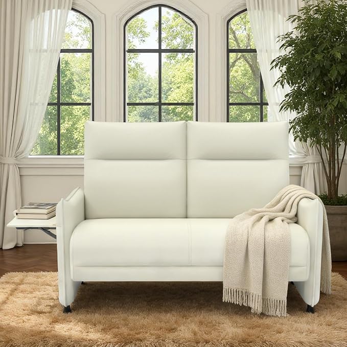 Faux Leather Loveseat, Upholstered Loveseat by Tbillionnext